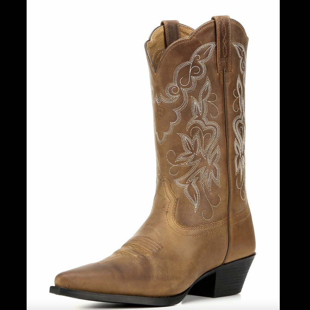 ARIAT Women's Heritage Western J Toe Distressed Brown Leather Boot - EUC